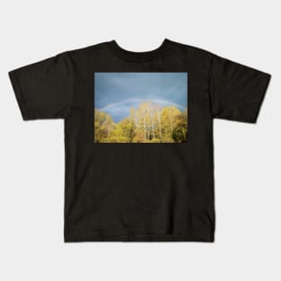 Rainbow Above the Autumn Forest Kids T-Shirt